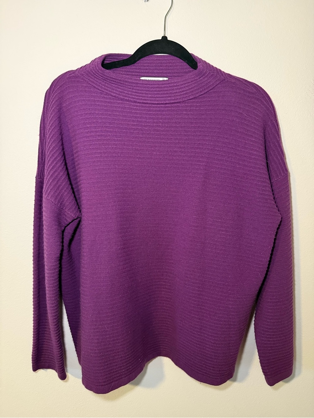 Staccato Purple Ribbed Crewneck Sweater